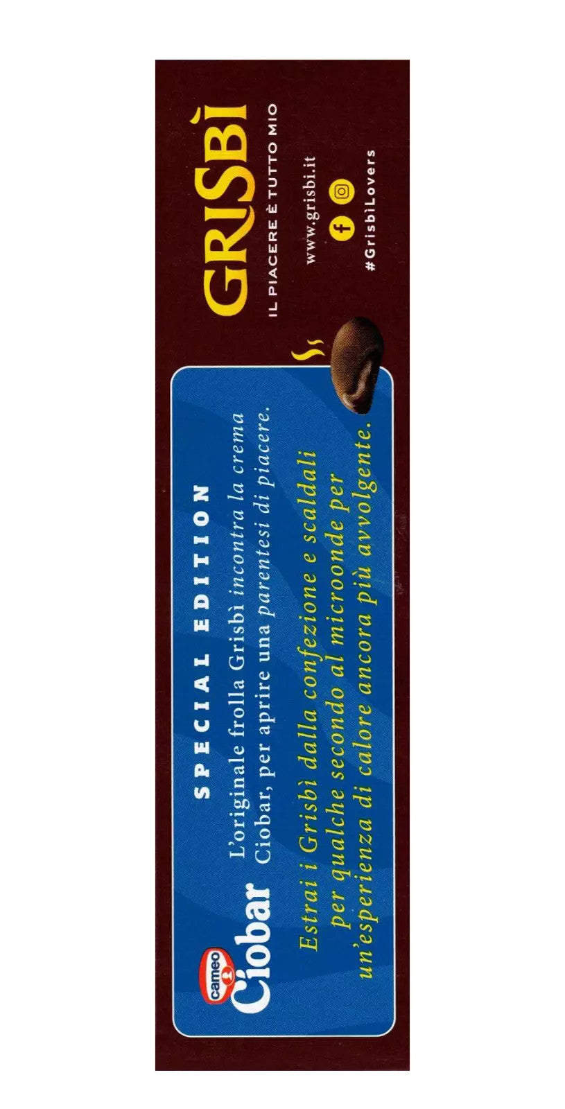 Grisbì Cameo Ciobar Special Edition - Frollini Ripieni di Crema da Provare Caldi