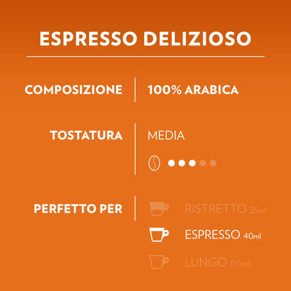 Lavazza Capsule A Modo Mio Espresso Delizioso 100% Arabica - Confezione da 16 Capsule (120g)
