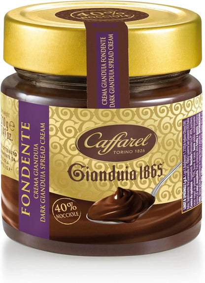 Caffarel Gianduia 1865 - Crema Gianduja Fondente con 40% di Nocciole in Vasetto di Vetro