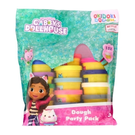 Gabby's Dollhouse - Okidoki Dough Party Pack Set 15 Barattoli Pasta Modellabili