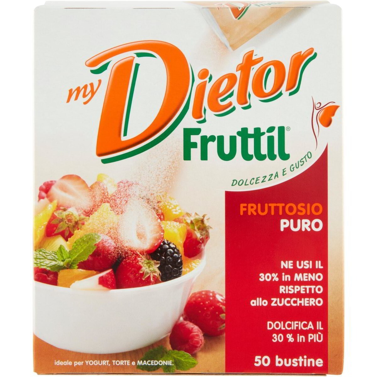 My Dietor Fruttil Fruttosio Puro - Edulcorante in Bustine - Confezione da 50 Pezzi