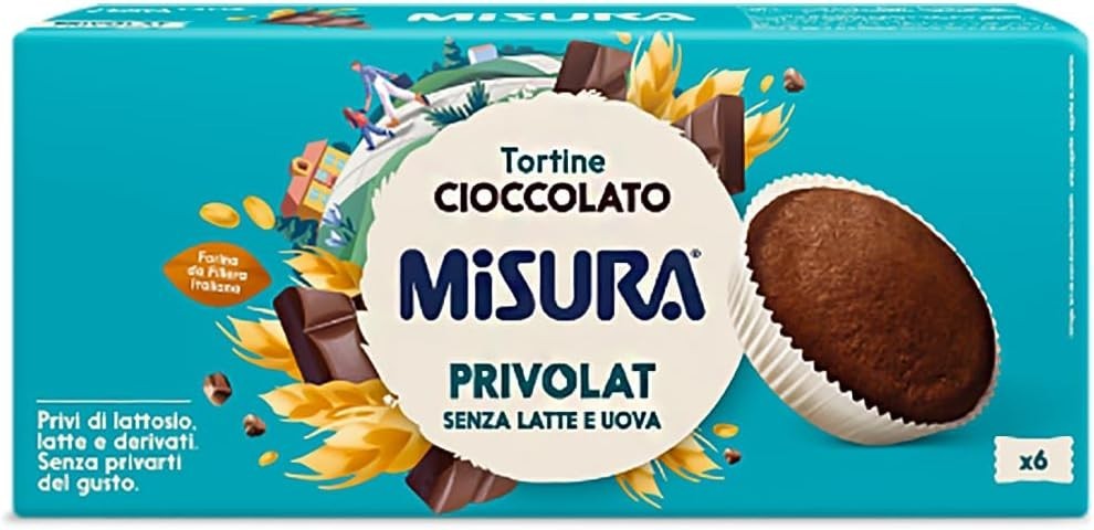 Misura Privolat - Tortine al Cioccolato Senza Latte e Uova - Confezione Scorta