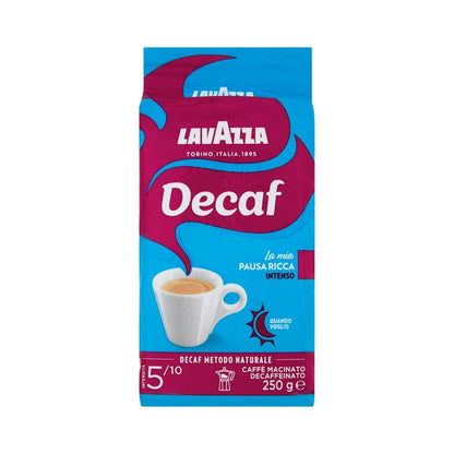 Lavazza Decaf per Moka Caffè Macinato Decaffeinato - Confezione Sottovuoto da 250g
