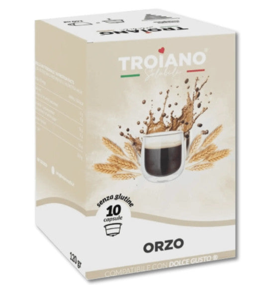 Troiano Solubili Orzo Capsule Compatibili Nescafé Dolce Gusto - Confezione da 10 Capsule (Senza Glutine)