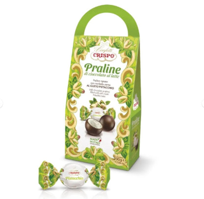 Crispo Praline di Cioccolato al Latte con Crema al Pistacchio 200g