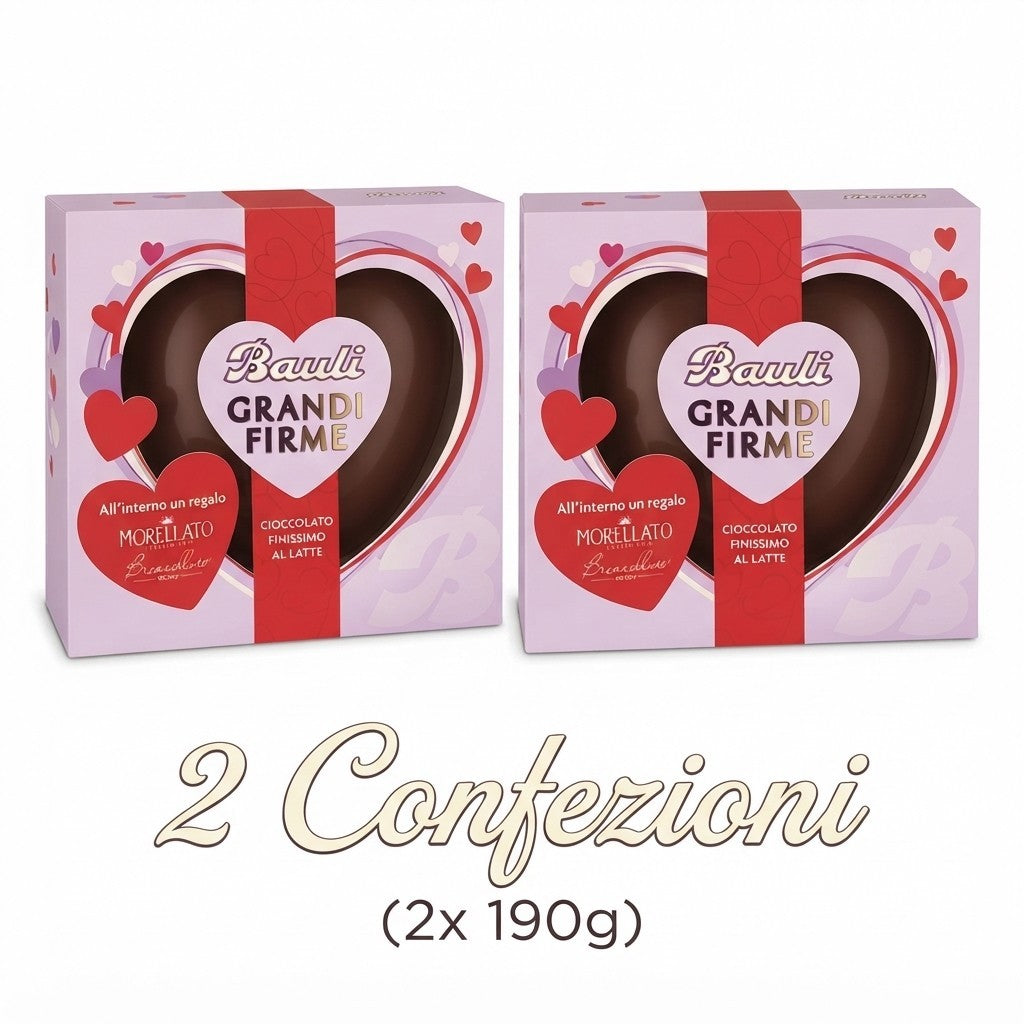 Bauli Grandi Firme Cuore - Cioccolato con Sorpresa Morellato (Bipack 2 x 190g)