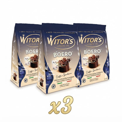 Witor's Il Boero Caffè e Sambuca - Cioccolatini Extra Fondenti Multipack da 3 pz