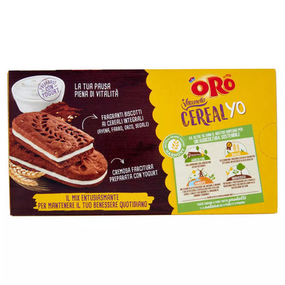 Oro Vitasnella Cereal Yo Cacao - Biscotti Ripieni con Yogurt - Confezione Scorta 20x5 Biscotti Monoporzione