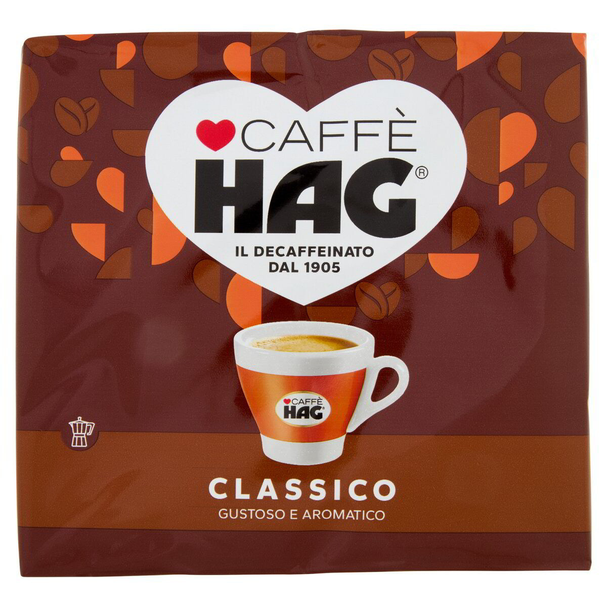 HAG Classico Caffè Macinato Decaffeinato per Moka - Confezione da 250g