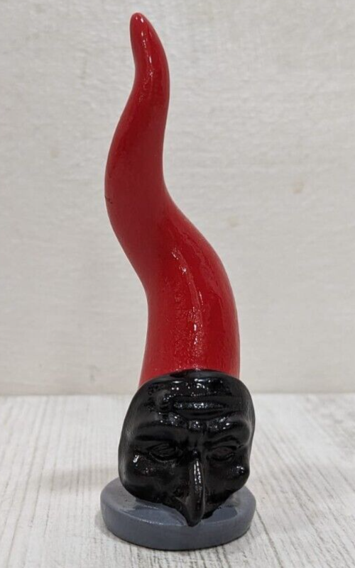 CORNO Portafortuna con Maschera di Pulcinella Napoletano Napoli Rosso Regalo
