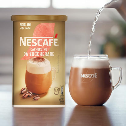Nescafé Cappuccino Da Zuccherare Solubile in Barattolo - 18 Tazze
