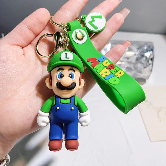 Super Mario Luigi - Portachiavi in Silicone 3D con Ciondolo
