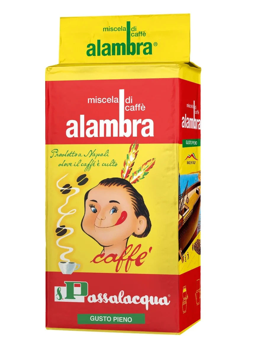 Passalacqua Alambra Caffè Macinato - Confezione Sottovuoto da 250g (Gusto Pieno)