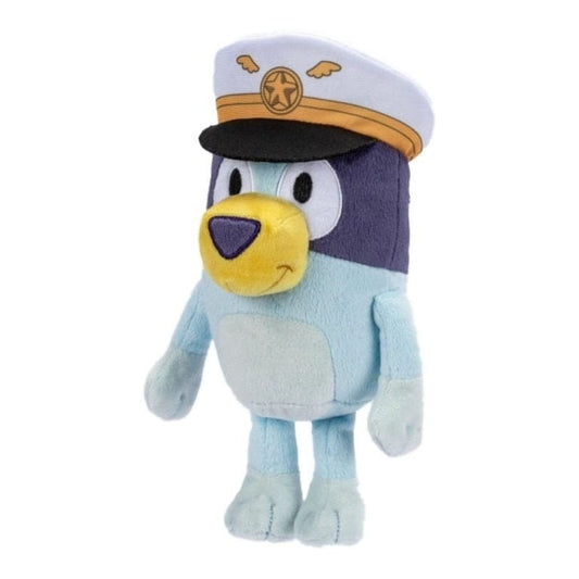 Bluey - Peluche Deluxe Capitan Bluey con Cappello e Dettagli Ricamati Capitano