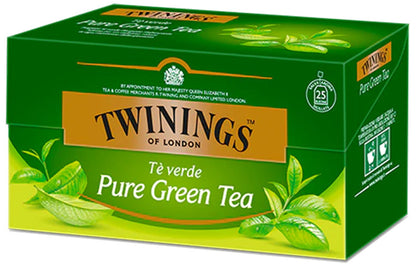 Twinings Tè Verde Pure Green Tea Antiossidante - Confezione da 25 Bustine Sigillate
