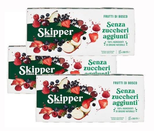 Skipper Succo di Frutta Frutti Rossi 3 confezioni Senza Zuccheri