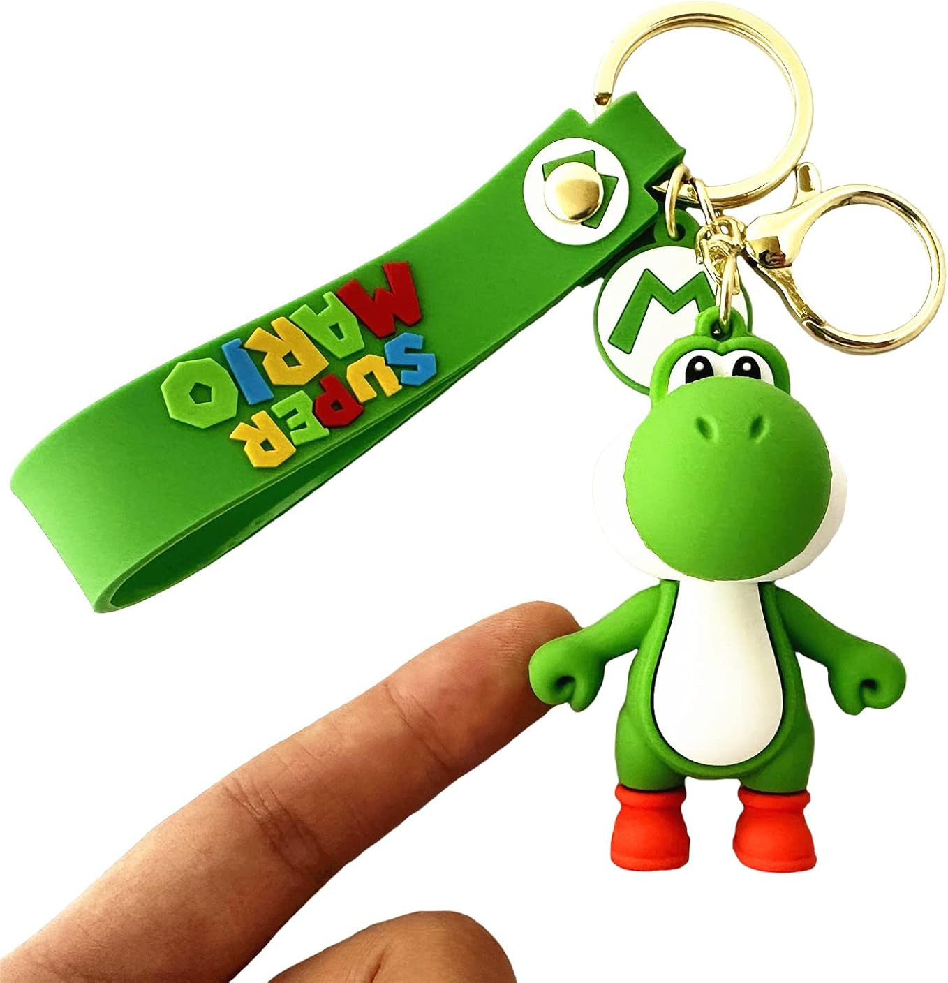 Super Mario Yoshi Verde - Portachiavi in Silicone 3D con Ciondolo