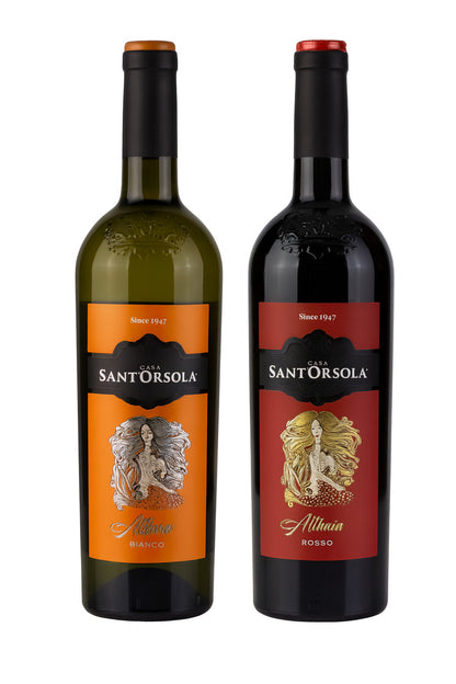 Vino Bianco e Rosso Cofanetto Sant'Orsola Idea Regalo Althaia
