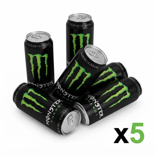 Monster Energy - Original Green Energy Drink con Taurina e Ginseng 5 Lattine