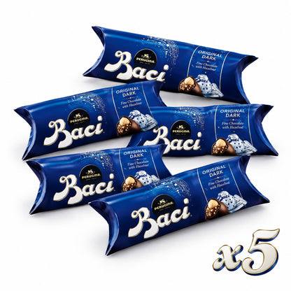 Baci Peugina x5 Tubo da 3 Baci Cioccolato Fondente Original Dark con Nocciola
