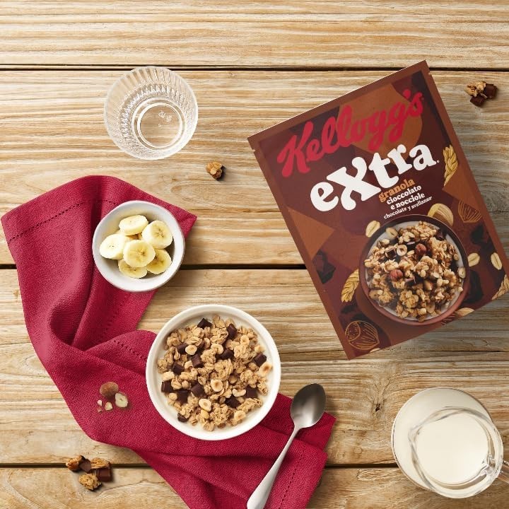 Kellogg’s Extra Granola Cioccolato e Nocciole - Cereali Croccanti con Cioccolato