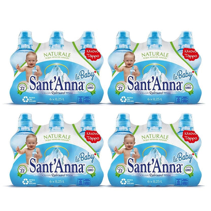 ACQUA SANT'ANNA Baby Naturale 0,25 litri 24 Bottiglie Bambino 4 confezioni da 6