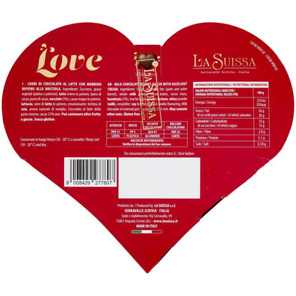 SUISSA Scatola CUORE Love Idea Regalo Cioccolato Latte Cioccolatini Cioccolata