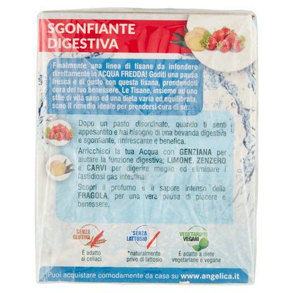 L'Angelica Tisana Fredda Sgonfiante Digestiva Fragola, Limone e Zenzero - Zero Calorie