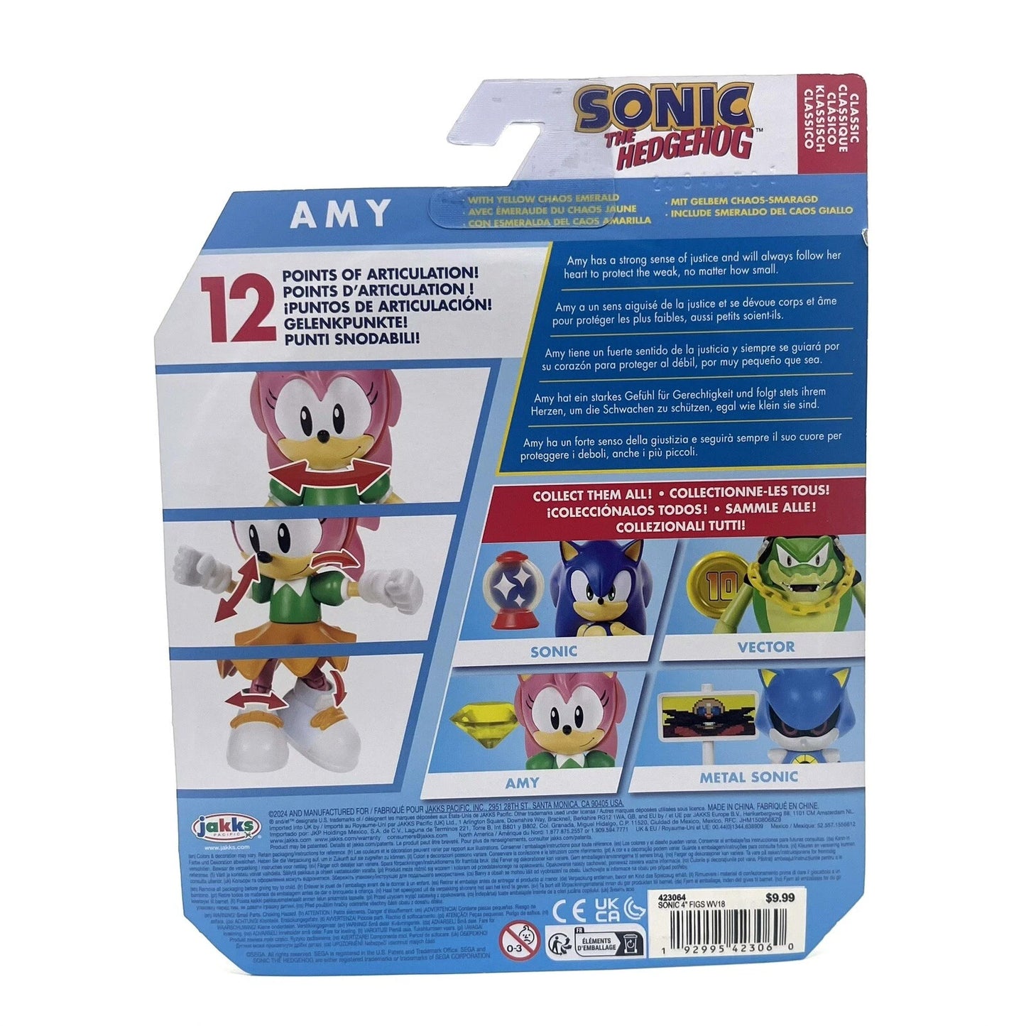 Sonic The Hedgehog Mini Figure & 2 Collector Cards - Amy Rose
