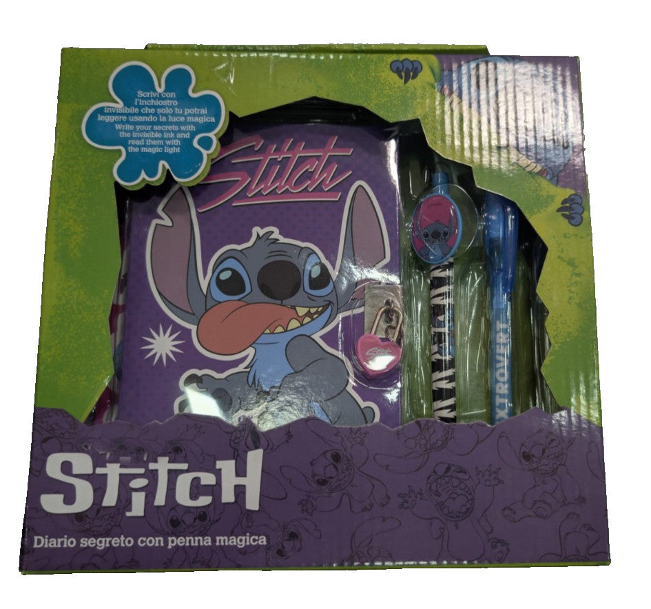 Disney Stitch - Diario Segreto con Penna Magica ad Inchiostro Invisibile e Lucchetto