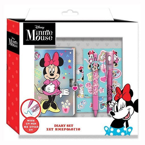 Disney Minnie Mouse - Set Diario Segreto con Lucchetto e Penna UV (Set Canceller
