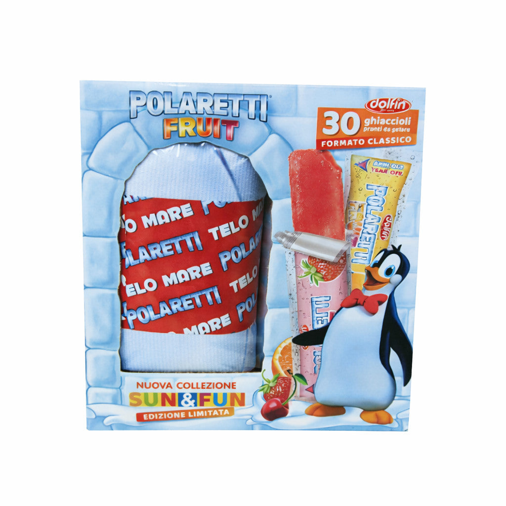 Polaretti Ghiaccioli Frutta 30 pz con TELO MARE 80x120 Senza Glutine Dolfin