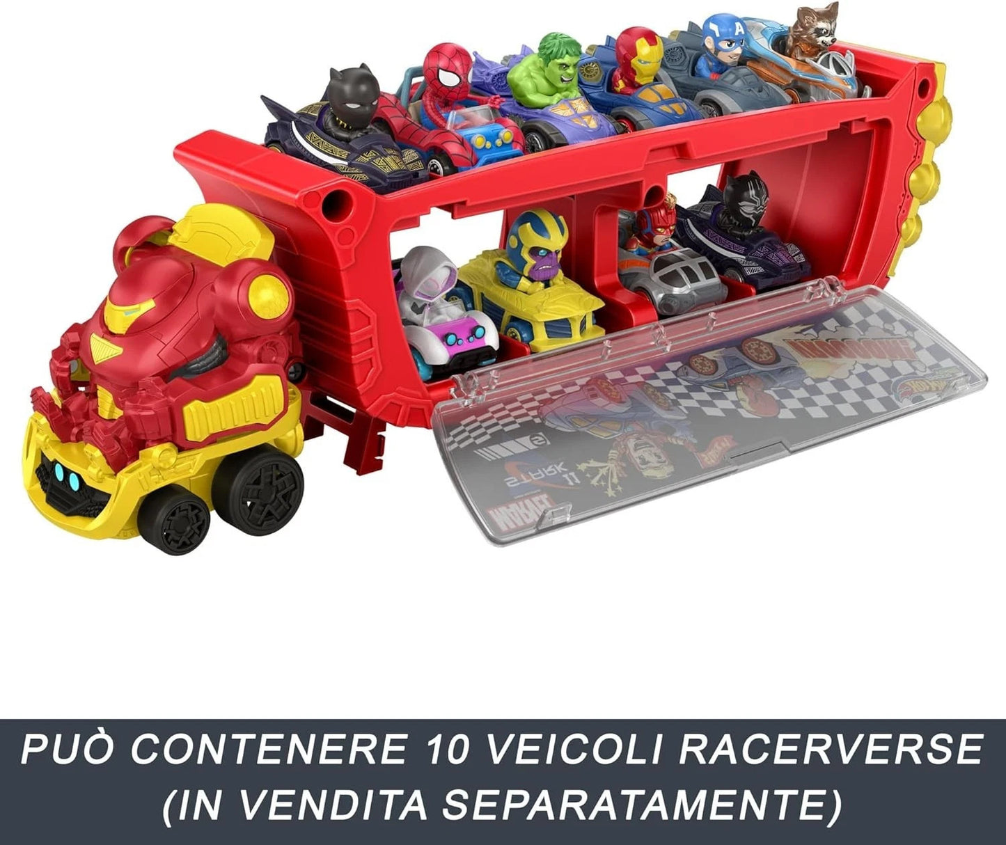 Hot Wheels RacerVerse Marvel Hulkbuster Hauler - Camion Trasportatore Mattel