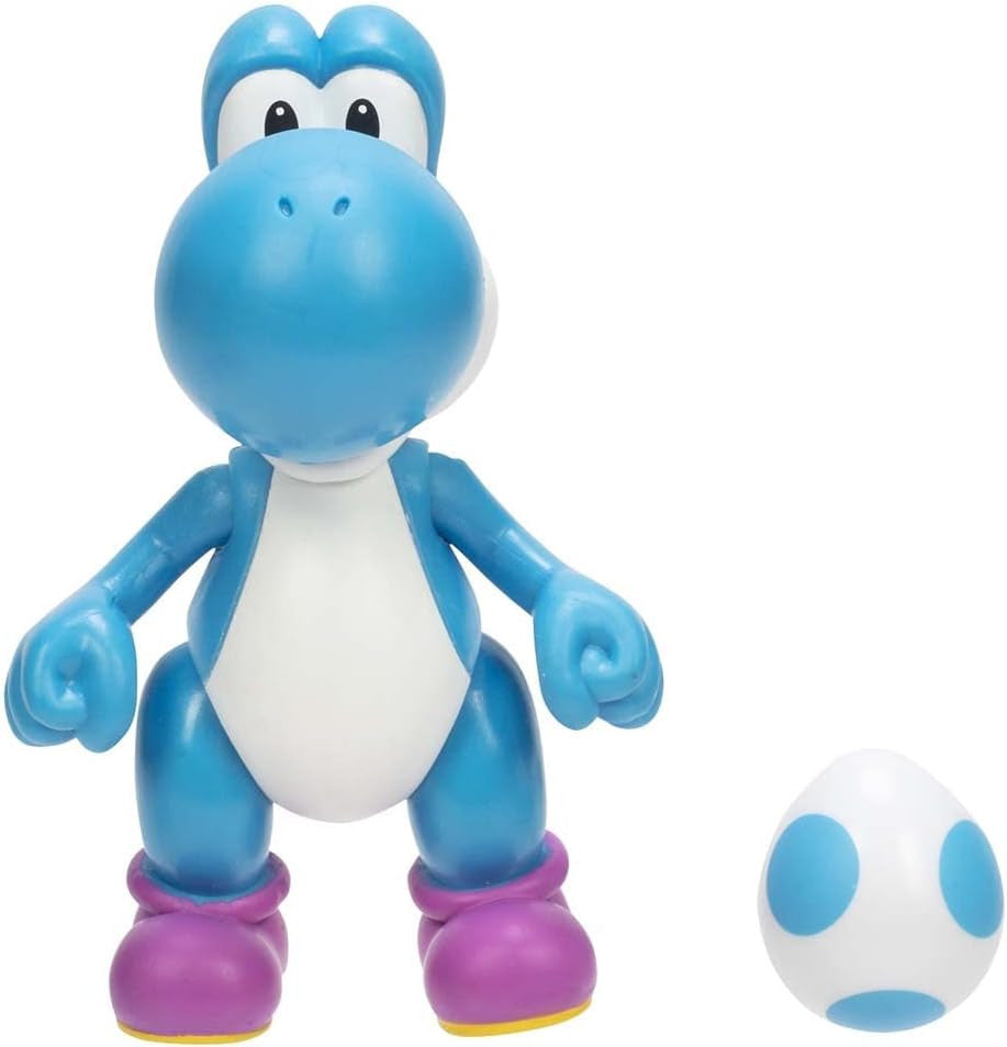 Super Mario - Light-Blue Yoshi with Egg Action Figure