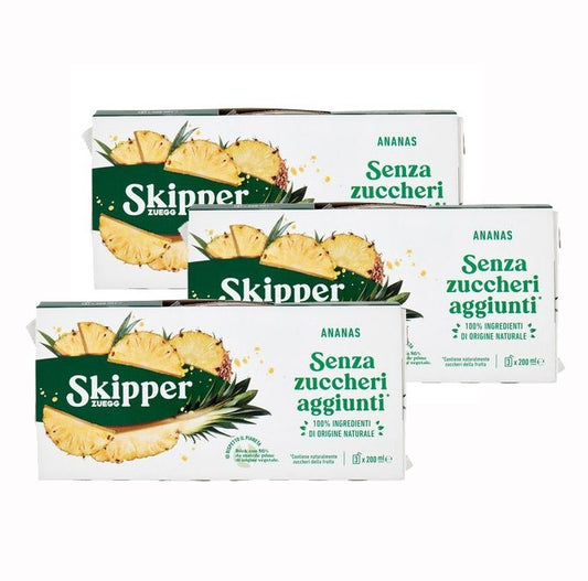 Skipper Succo di Frutta Ananas 3 confezioni Senza Zuccheri