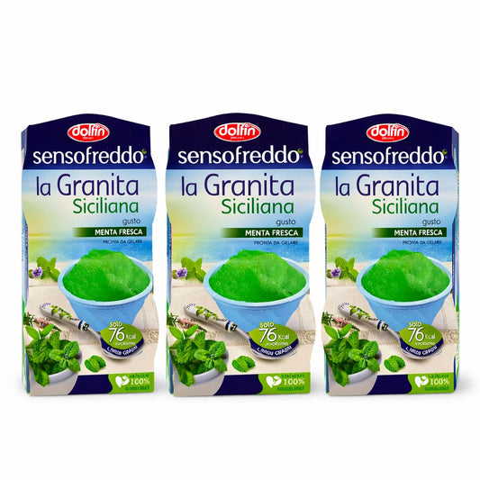 GRANITA MENTA Dolfin Senso Freddo 3 confezioni Siciliana Senza Glutine 6 Granite