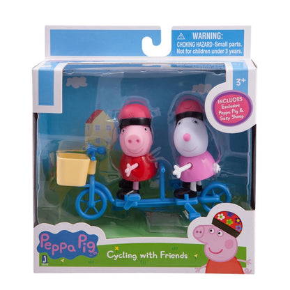 Peppa Pig Cycling with Friends Set Personaggi con Tandem