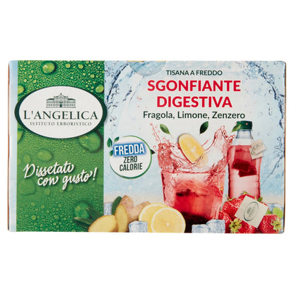 L'Angelica Tisana Fredda Sgonfiante Digestiva Fragola, Limone e Zenzero - Zero Calorie