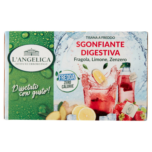 L'Angelica Tisana Fredda Sgonfiante Digestiva Fragola, Limone e Zenzero - Zero Calorie