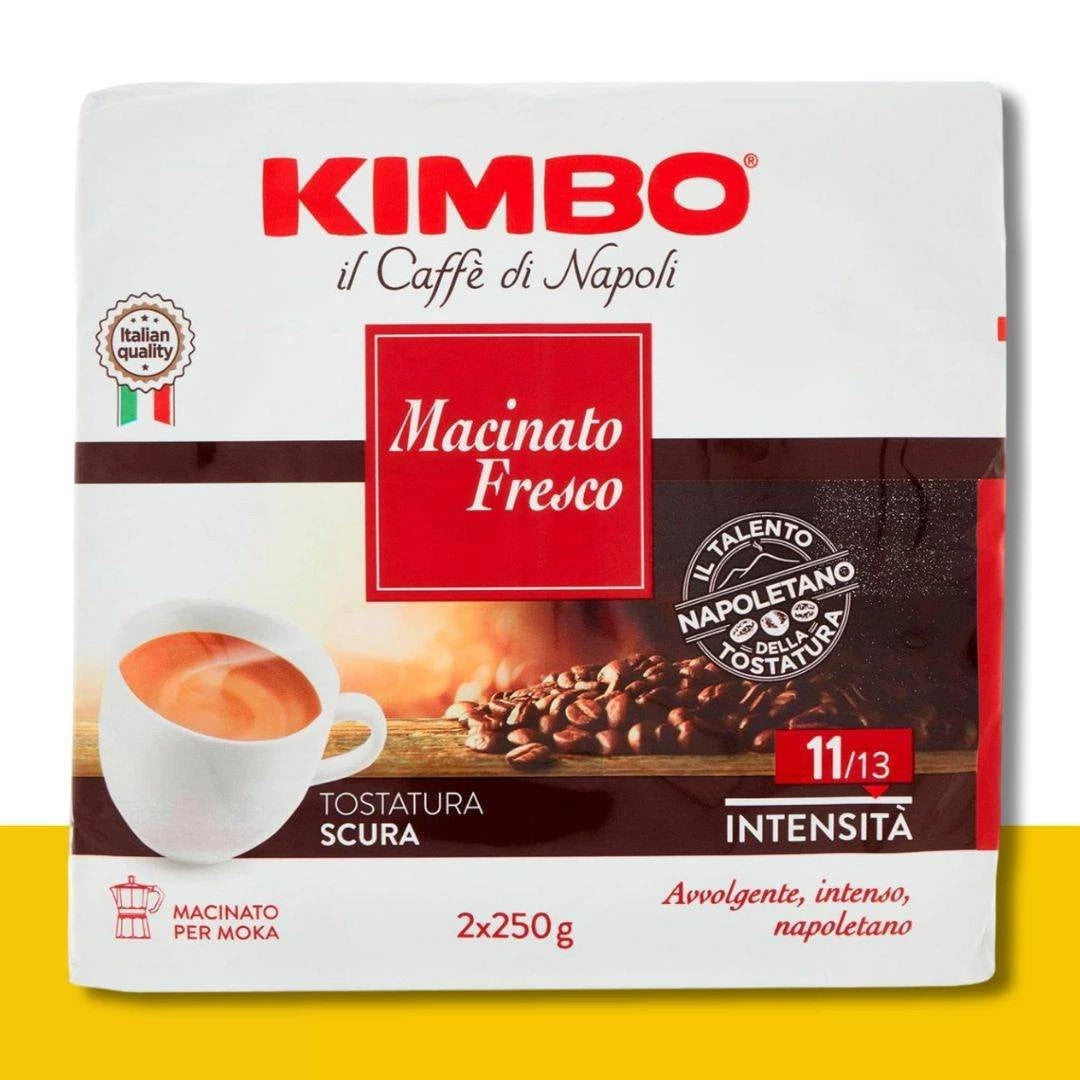 Kimbo Macinato Fresco Caffè Macinato per Moka - Confezione Bipack 2x250g (500g)