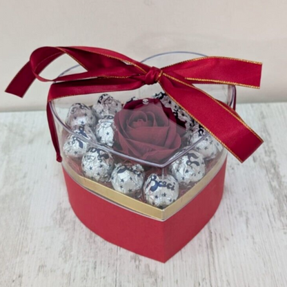 Scatola Plexiglass ROSA Velluto e Cioccolatini