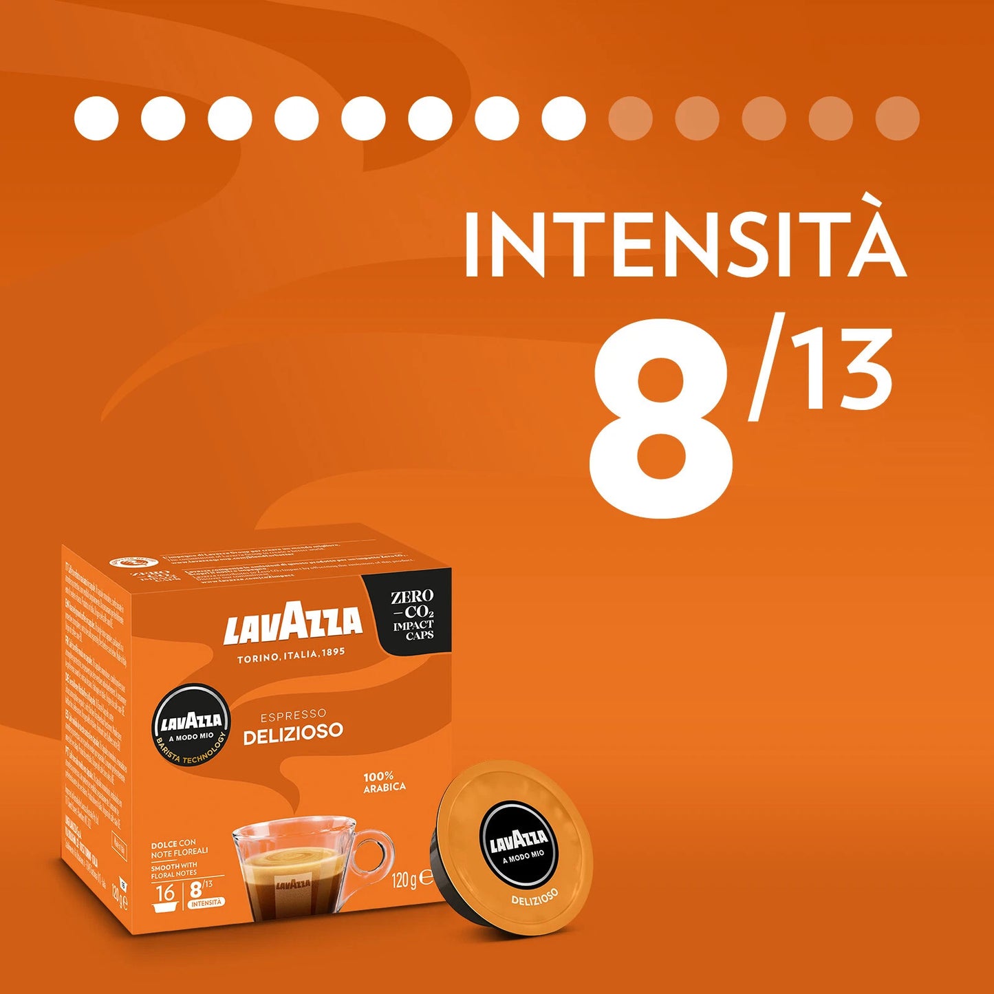 Lavazza Capsule A Modo Mio Espresso Delizioso 100% Arabica - Confezione da 16 Capsule (120g)