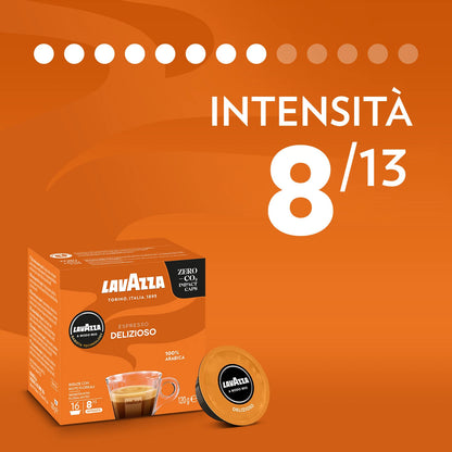 Lavazza Capsule A Modo Mio Espresso Delizioso 100% Arabica - Confezione da 16 Capsule (120g)