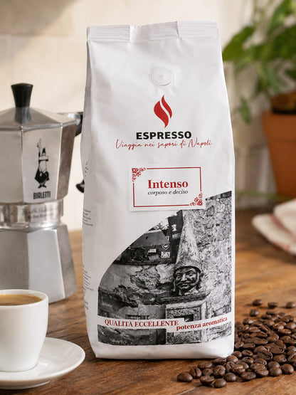 Caffè in Grani ESPRESSO "Viaggia nei Sapori di Napoli" - Miscela Intenso Corposo e Deciso 1 kg