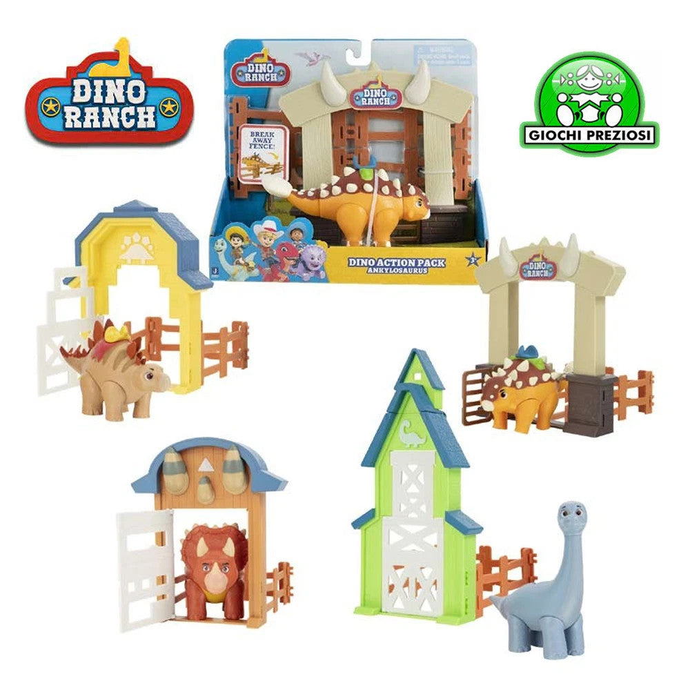 Dino Ranch Action Pack Ankylosaurus - Dinosauro Giocattolo con Recinto