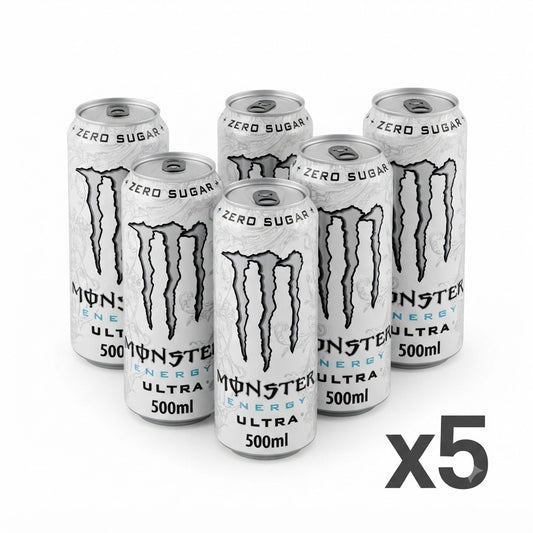 Monster Energy Multipack Energy Drink Ultra White Zero Sugar 5 Lattine da 500ml