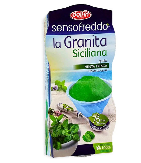 GRANITA MENTA Dolfin Senso Freddo 3 confezioni Siciliana Senza Glutine 6 Granite