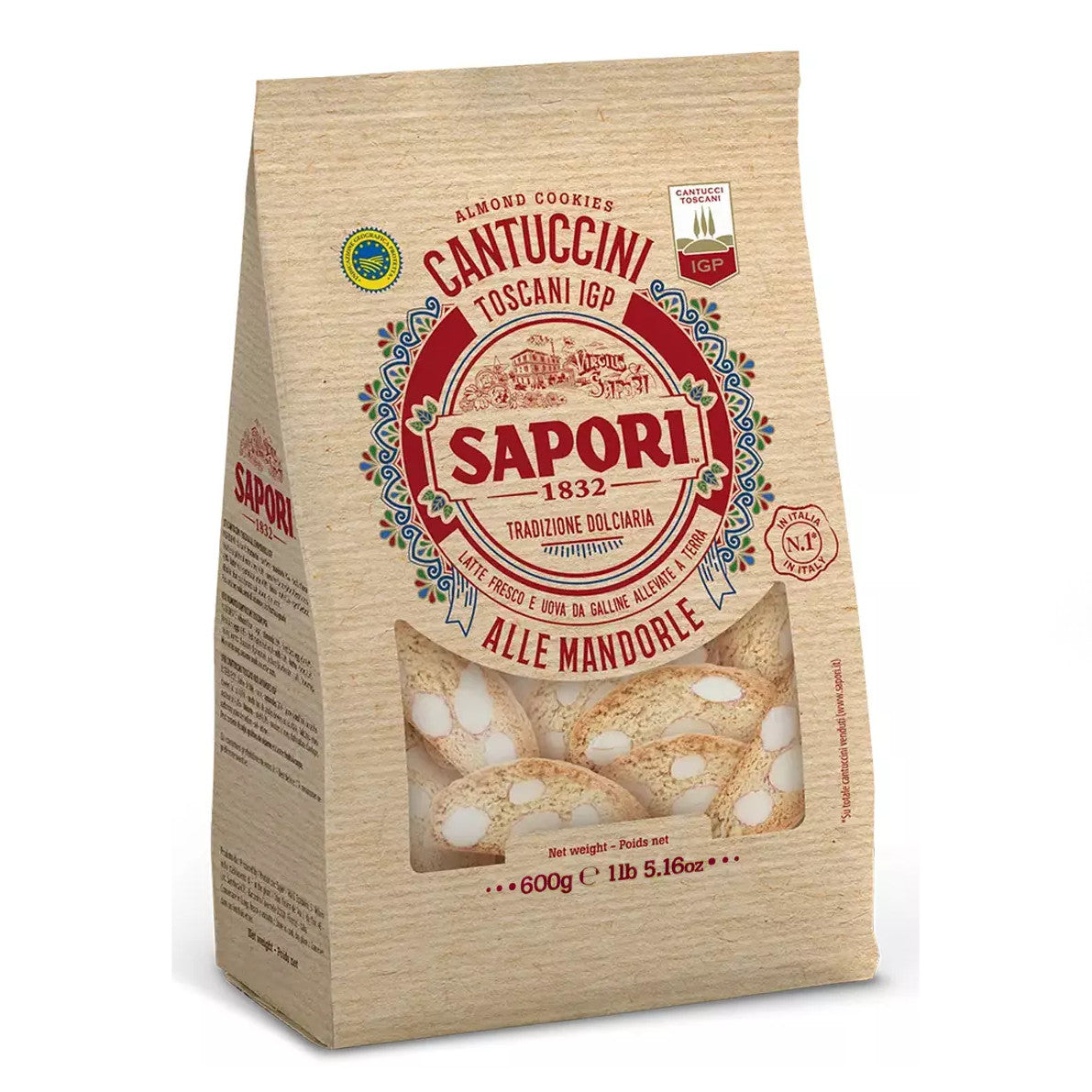 Sapori Cantuccini Toscani IGP Alle Mandorle - Busta Scorta 600g