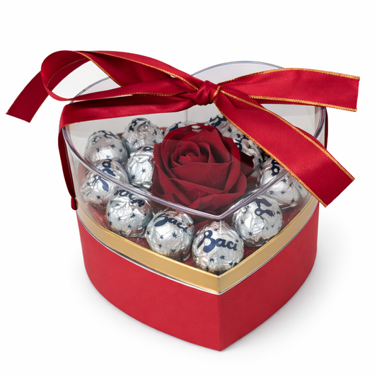 Scatola Plexiglass ROSA Velluto e Cioccolatini
