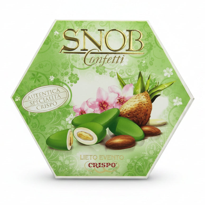 Confetti Crispo Snob Lieto Evento Verdi alla Mandorla e Cioccolato - Confezione 500g